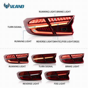 Luces Traseras LED Completas Rojas y Transparentes VLAND para Honda Accord 10ª Gen. 2.0t 2018 2019 2020 <span class=keywords><strong>2021</strong></span> 2022 - Product Image 2