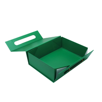 Emballage de boîte avec logo imprimé personnalisé pour boîte cadeau pliable en papier magnétique avec poignée en cuir