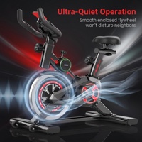 Bicicleta de Ciclismo Indoor Silenciosa con Manillar Ajustable, Asiento, Monitor LCD, Sensor de Pulso y Soporte para Tablet, Ideal para Apartamentos y Hogares