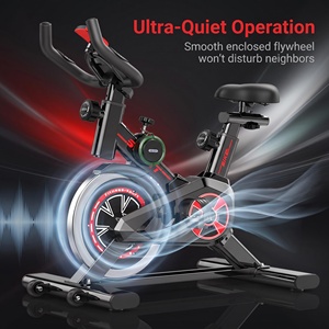 Vélo de spinning <span class=keywords><strong>d</strong></span>'intérieur silencieux avec guidon réglable, siège, écran LCD, capteur de fréquence cardiaque et support tablette pour <span class=keywords><strong>appartement</strong></span> et maison - Product Image 6