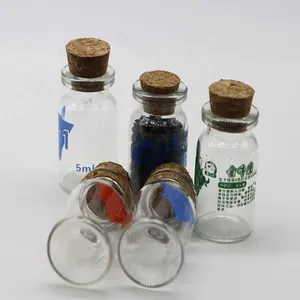 Botol kaca bening 22mm, botol kaca bening 4ml 5ml 7ml 8ml 10ml 12ml 15ml 20ml 30ml dengan gabus untuk hadiah
