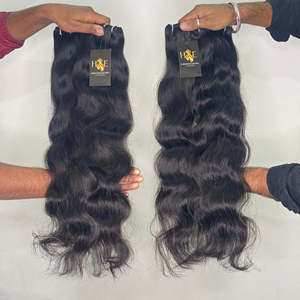 Cheveux alignés sur les cuticules du temple indien 100%, vendeurs de cheveux humains alignés sur les cuticules brésiliennes, paquets de cheveux cambodgiens naturels - Product Image 2