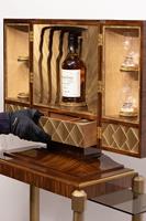 Exclusivo Gabinete de Whisky de Madera Hecho a Mano, Estilo Art Deco, Artesanía Exquisita, Exhibición de Vinos, Caja de Almacenamiento de Licores de Alta Gama, Rectangular