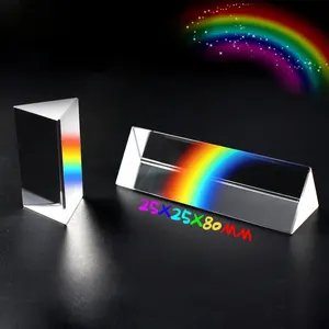 30x30x150mm Rainbow Crystal Triangle Prism For Photography Studio