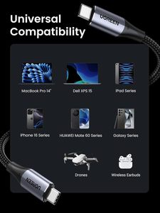 UGREEN USB-C naar USB-C <span class=keywords><strong>3.2</strong></span> Gen 2 Kabel 4K Video Monitor Display USB-C Kabel 10Gbps Gegevens Overdracht 240W PD Snelladen - Product Image 5