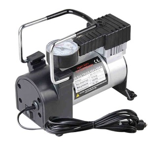 Tire Compressor Single Cylinder 12V DC Portable Air Pump With Analog Gauge For <b>Car</b> Tire <b>Inflation</b> - Product Image 2