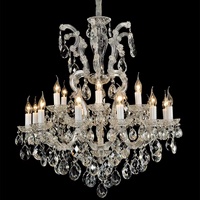 Lustre en cristal européen chromé en gros direct d'usine 8/12/16 lumières plafonnier de style bougie pour salon