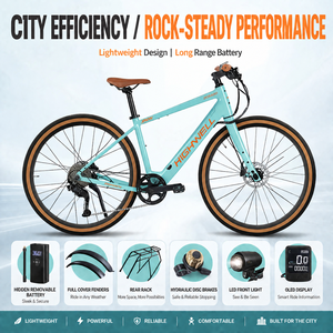 Bicicletta <span class=keywords><strong>Elettrica</strong></span> da Città <span class=keywords><strong>28</strong></span> Pollici con Batteria al Litio 36V 10Ah, Sensore di Coppia, Cambio Shimano a 9 Velocità, Telaio in Fibra di Carbonio, Autonomia 50-60km - Product Image 6