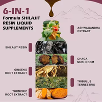 Gouttes liquides minérales de résine de Shilajit pur de l'Himalaya, marque privée, extrait de Shilajit pour les soins de santé