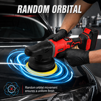 Pulidora Orbital Aleatoria Inalámbrica Portátil de 6 Pulgadas, 20V, Buen Precio, Doble Acción, 600-800W de Potencia para Pulir Automóviles