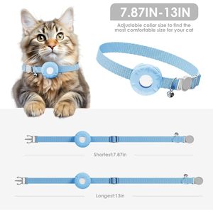 Collar localizador para gatos HONGTOP H de nailon con sistema de liberación rápida y campana, compatible con Apple Find My, para gatos pequeños - Product Image 5