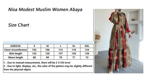 Abito Musulmano Modesto Nida per Donne Taglie Forti, Stile Mediorientale Tie-Dye con Collo Tondo e Cintura, Elegante e Lungo per <span class=keywords><strong>Preghiera</strong></span> e Ramadan - Product Image 3