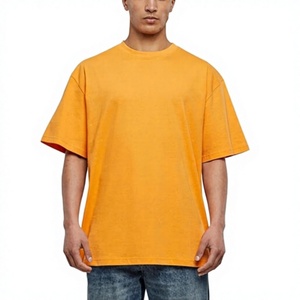 เสื้อยืดโอเวอร์ไซส์ทรงคลาสสิกขายดีสำหรับผู้ชาย ไหล่ตก ผ้าเจอร์ซีย์คอตตอน 100% 240 GSM รับผลิตแบบ OEM ขายส่งโดยตรง - Product Image 1