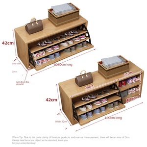 Tabouret à chaussures en bois massif nordique, <span class=keywords><strong>meuble</strong></span> <span class=keywords><strong>d</strong></span>'<span class=keywords><strong>entrée</strong></span> moderne pour la maison, banc à chaussures à deux niveaux, <span class=keywords><strong>meuble</strong></span> à chaussures intégré, meubles de maison - Product Image 3
