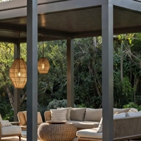 Gazebo de plage en aluminium avec éclairage LED - Structure extérieure durable, imperméable, résistante au vent, anti-UV, écologique, résistante aux rongeurs et à la décomposition