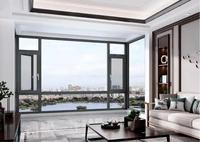 Ventanas Abatibles de Aluminio a Prueba de Viento, con Doble Vidrio Templado, Diseño Minimalista, Tamaño y Color Personalizables, para Uso en Villas