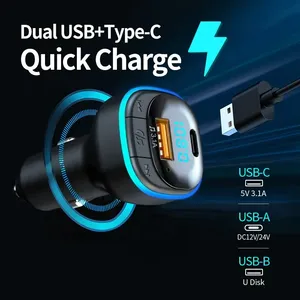C33 xe điện thoại sạc điện thoại rảnh tay bt5.0 <span class=keywords><strong>Bluetooth</strong></span> MP3 Máy nghe nhạc FM Transmitter - Product Image 4