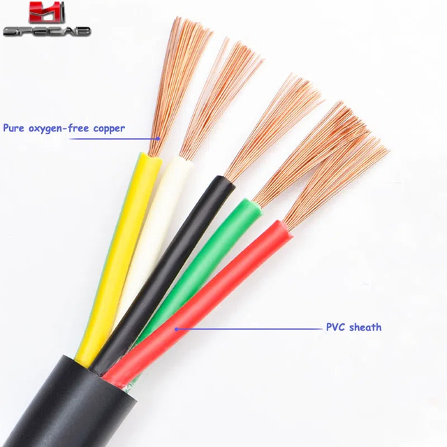 H05VV-F Copper Conductor PVC Flexible Electrical Cable 5*0.75~5*4mm for Automotive Home Appliance Industrial Building Use