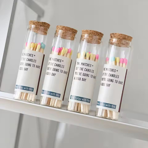 Tùy chỉnh kính an toàn phù hợp với chai đầy màu sắc bằng gỗ que diêm trong tùy chỉnh Jar cho khách sạn hộ gia đình cho nến chiếu sáng - Product Image 6