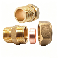 Raccord de compression mâle droit en laiton, filetage mâle, raccord de tuyauterie robuste, adaptateur de tube en cuivre pour la réfrigération