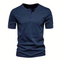 Kaos Pria Slim Fit Kerah Bulat Berpinggiran Lengkung Berkualitas Tinggi Lengan Pendek Logo Kustom Polos