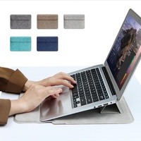 2 en 1 Ultra-Thin Foldable Notebook Bag Waterproof Portable PU Leather Laptop Bag Cover Sleeve pour Macbook avec Storage Bag