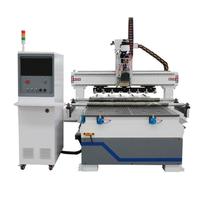 Routeur CNC industriel ATC à haute rigidité avec cadre en profilé aluminium, table en PVC, 4 axes, double roulement, déplacement 1300x2500mm
