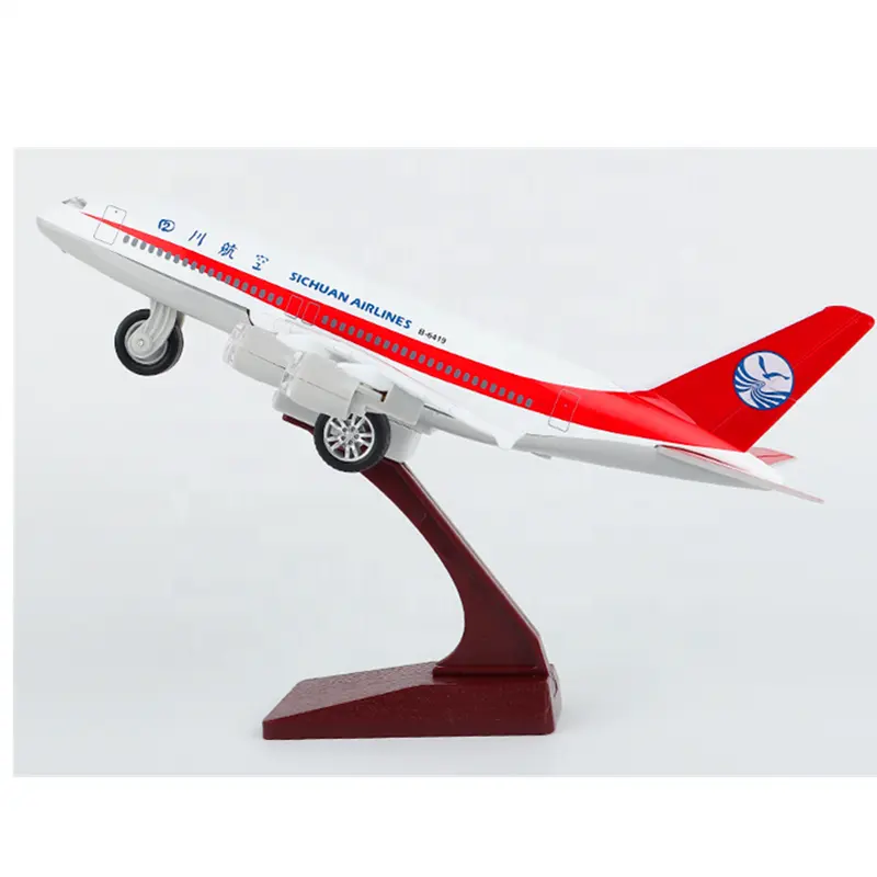 Kinderspiel zeug Sichuan Airlines 8633 Flugzeug modell Simulation Legierung Passagier flugzeug mit Rädern Anti-Fall-Kapitän zurückziehen