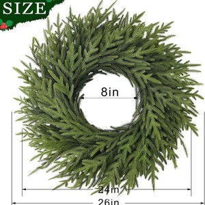 Guirlande <span class=keywords><strong>de</strong></span> Noël réaliste et souple <span class=keywords><strong>de</strong></span> 26 pouces pour porte d'entrée, mur extérieur, fenêtre, décoration <span class=keywords><strong>de</strong></span> Noël et <span class=keywords><strong>de</strong></span> Thanksgiving, intérieur - Product Image 6
