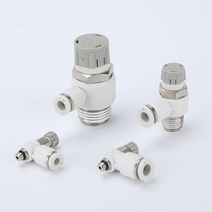 Vanne de régulation pneumatique à verrouillage par poussée personnalisable OEM AS1201F/2201F Vanne de contrôle de vitesse du cylindre 4-m5 01 avec verrouillage - Product Image 1
