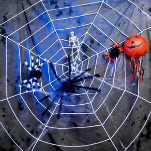 1.5 <span class=keywords><strong>M</strong></span> spider web bulat pesta Halloween, properti laba-laba, festival hantu bar dekorasi rumah hantu jaring putih mewah bulat jaring laba-laba - Product Image 5