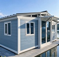 Maison conteneur extensible de luxe moderne, cabane modulaire en verre, préfabriquée, 2 ou 3 chambres, maison mobile, villa préfabriquée portable