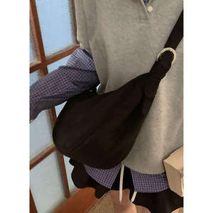 New retro suede velvet women's autumn and winter new simple dumpling bag shoulder crossbody bag - Product Image 4