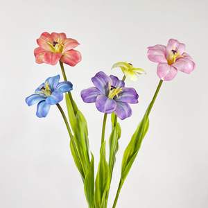 Venta caliente evento decorativo tulipán <span class=keywords><strong>blanco</strong></span> Artificial 3D EVA Real Touch Open Smile Tulip 56cm para la decoración de la boda del hogar - Product Image 2