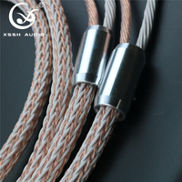 Ligne de connexion de fiche banane YIVO XSSH en Fiber de carbone plaqué Rhodium OCC cuivre 24 cœurs Hi End câble de haut-parleur Audio connecteur de fil