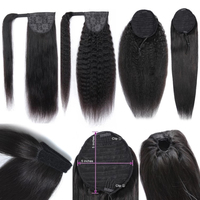 Vente en Gros 100% Cheveux Vierges Russes Queue de Cheval Humains à Enrouler avec Clip Longs