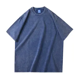 Vintage Stijl Oversized Zuur Wassen Streetwear Distressed T-Shirts 100% Katoen Plus Size Heren T-Shirts