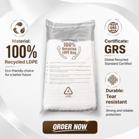 Sac d'emballage en plastique transparent auto-adhésif avec fermeture éclair, certifié GRS, 100 % LDPE recyclé, personnalisé avec logo pour chaussures, chaussettes, petits articles