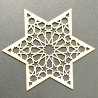 Ensemble de sous-verres en bois vierges, ajourés et sculptés, écologiques, style art populaire, à personnaliser, formes variées, pour décoration intérieure, artisanat de table, boîtes en bois et décorations murales