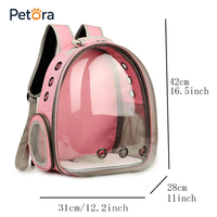 Sac à dos de transport pour chat et chien Petora Fashion, portable, renforcé, avec poche latérale en maille zippée, pour la plage, les loisirs, les voyages en voiture