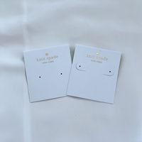 Logo imprimé personnalisé, support d'emballage blanc recyclé, carte d'affichage de bijoux avec pochette, collier, boucle d'oreille