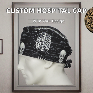 <span class=keywords><strong>Cappello</strong></span> per Medici e Infermieri Ospedalieri 100% Cotone Unisex con Stampa Personalizzata/Logo Disponibile - Product Image 2