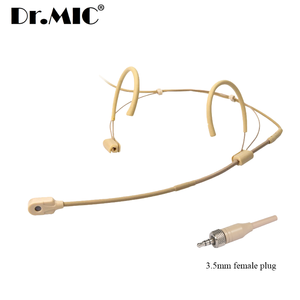Micrófono de Diadema <span class=keywords><strong>Profesional</strong></span> Impermeable Color Beige con Micrófono <span class=keywords><strong>Inalámbrico</strong></span> de Solapa para Actuaciones en Escenario y Fitness - Product Image 3