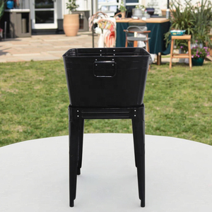 Miễn phí-đứng kim loại mạ kẽm đồ uống bồn tắm với đứng <span class=keywords><strong>ICE</strong></span> <span class=keywords><strong>Bucket</strong></span> Đảng uống chủ rượu vang Máy làm lạnh xô với đứng - Product Image 3