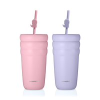 Everich Tasse isotherme moderne 20oz à double paroi en acier inoxydable Tasse isotherme à vide thermos isolation nuage Thermos gobelets avec paille Po