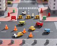 Figuras de Tráfico de Resina Realistas: Caja de Contador de Tráfico, Taxi, Cono de Tráfico, Lomo de Carretera, Camión de Basura, Camión de Bomberos, Camión Mezclador, Juguete Educativo de Seguridad