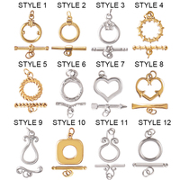 9 ENSEMBLES de fermoirs à bascule en acier inoxydable plaqué or 18 carats en forme de cœur, apprêts pour bijoux adaptés aux bracelets et colliers
