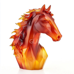 Boîtes cadeaux personnalisées et logos, ornement de décoration d'intérieur sculpté à la main, cheval en cristal - Product Image 4