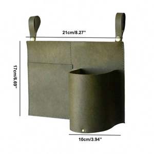 Chaise de camping de plage en cuir PU personnalisée avec poche pour téléphone portable et sac de rangement suspendu pour vêtements d'extérieur - Product Image 3