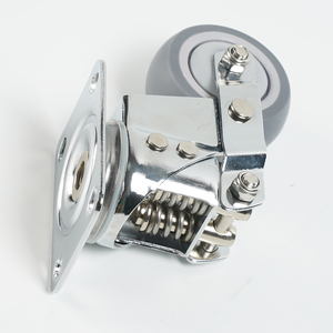 3/4/5 pouces acier chromé TPR plaque d'absorption des chocs roulette roulette duo roulettes encastrées roue chaise de bureau roulettes - Product Image 4